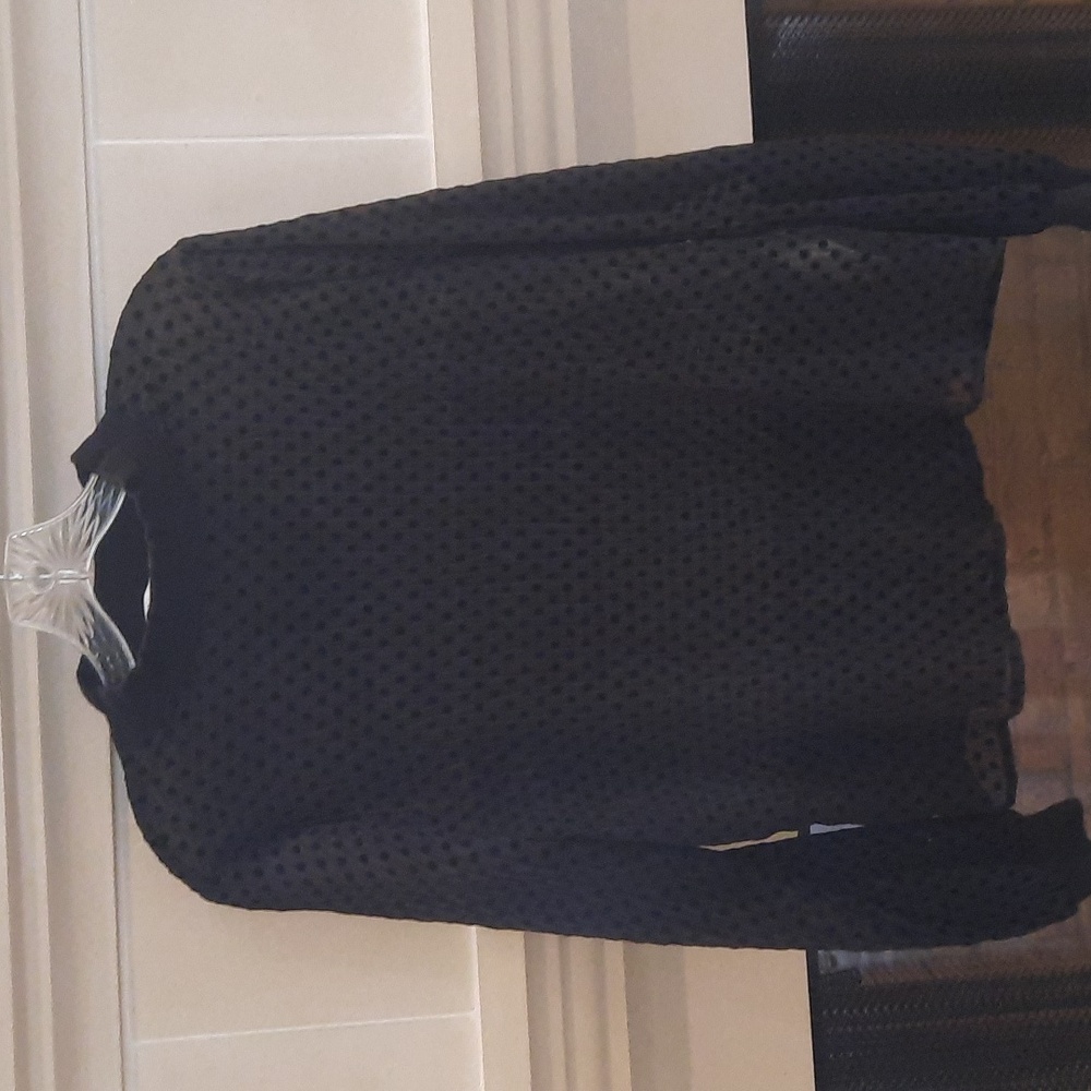 Zara Black Sheer Polka Dot Top